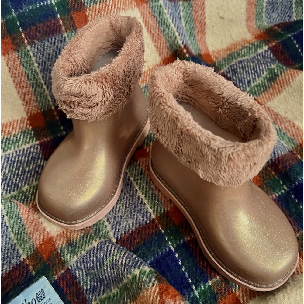Mini Melissa Gold Rubber Boots